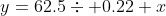 y=62.5\div 0.22 x