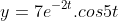 y=7e^{-2t}.cos5t