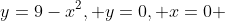 y=9-x^2, y=0, x=0 