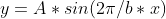 y=A*sin(2\pi/b*x)