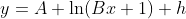 y=A \ln(Bx+1)+h