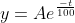 y=Ae^{\frac{-t}{100}}
