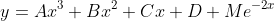 y=Ax^3+Bx^2+Cx+D+Me^{-2x}
