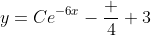 y=Ce^{-6x}-\frac 4 3