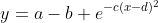 y=a-b e^{-c(x-d)^2}