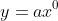 y=ax^0