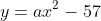 y=ax^2-57