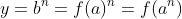y=b^n=f(a)^n=f(a^n)
