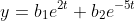 y=b_1e^{2t}+b_2e^{-5t}