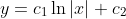 y=c_1\ln|x|+c_2
