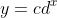 y=cd^x
