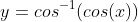 y=cos^{-1}(cos(x))