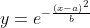 y=e^{-\frac{(x-a)^2}{b}}
