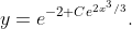 y=e^{-2+Ce^{2x^{3}/3}}.
