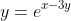y=e^{x-3y}