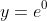 y=e^0