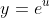 y=e^u