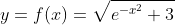 y=f(x)=\sqrt{e^{-x^2}+3}