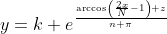 y=k e^{\frac{\arccos{\left(\frac{2x}{N}-1\right) z}}{n \pi}}