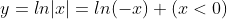 y=ln|x|=ln(-x) (x<0)
