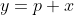 y=p+x