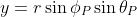 y=r\sin\phi_P\sin\theta_P