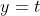 y=t