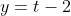 y=t-2