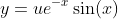 y=ue^{-x}\sin(x)