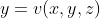 y=v(x,y,z)