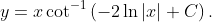y=x\cot^{-1}\left(-2\ln|x|+C\right).