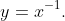 y=x^{-1}.
