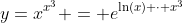 y=x^{x^3} = e^{\ln(x) \cdot x^3}