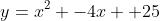 y=x^2 -4x +25