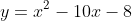 y=x^2-10x-8