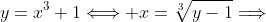 y=x^3+1\Longleftrightarrow x=\sqrt[3]{y-1}\Longrightarrow