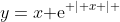 y=x{{\rm e}^{ \left| x \right| }}