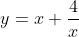 y=x+\frac{4}{x}