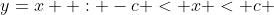 y=x  : -c < x < c 