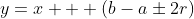y=x + (b-a\pm2r)