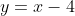 y=x-4