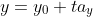 y=y_0+ta_y