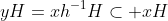 yH=xh^{-1}H\subset xH