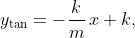 y_{\tan}=-\dfrac{k}{m}\,x+k,