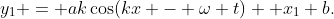 y_{1} = ak\cos(kx - \omega t)  x_{1}+b.