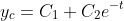 y_{c}=C_{1}+C_{2}e^{-t}