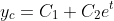 y_{c}=C_{1}+C_{2}e^{t}