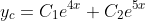 y_{c}=C_{1}e^{4x}+C_{2}e^{5x}