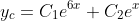 y_{c}=C_{1}e^{6x}+C_{2}e^{x}