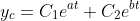 y_{c}=C_{1}e^{at}+C_{2}e^{bt}